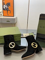 GUCCI Blondie Ankle Boot Black Suede 5.5cm - 5