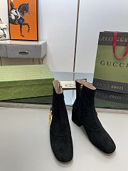 GUCCI Blondie Ankle Boot Black Suede 5.5cm - 6