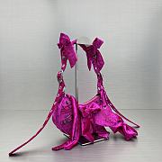 BALENCIAGA Le Cagole XS Shoulder Bag Pink Velvet size 26x16x9.9 cm - 3