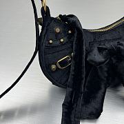 BALENCIAGA Le Cagole XS Shoulder Bag Black Velvet size 26x16x9.9 cm - 5
