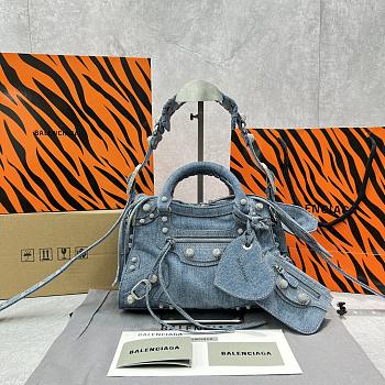 BALENCIAGA Neo Cagole XS Bag In Denim size 26 x 10 x 17 cm