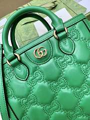 Gucci GG Matelassé Mini Top Handle Bag Green size 28x22x10cm - 5