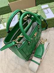 Gucci GG Matelassé Mini Top Handle Bag Green size 28x22x10cm - 3