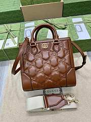 Gucci GG Matelassé Mini Top Handle Bag Brown size 28x22x10cm - 1