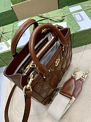 Gucci GG Matelassé Mini Top Handle Bag Brown size 28x22x10cm - 3