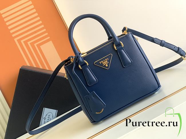 Prada Galleria Saffiano Leather Mini-Bag Navy Blue size 20x15x9.5 cm - 1
