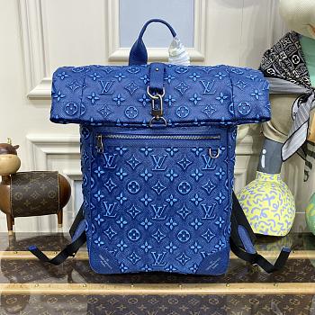 Louis Vuitton Roll Top Backpack Blue M21359 size 29 x 42 x 15 cm