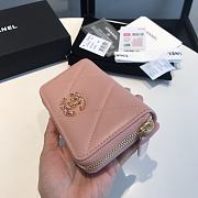 Chanel 19 Zipped Wallet Pink Lambskin Quilted size 16.5 x 9 cm - 6