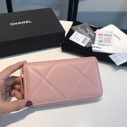 Chanel 19 Zipped Wallet Pink Lambskin Quilted size 16.5 x 9 cm - 5