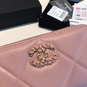 Chanel 19 Zipped Wallet Pink Lambskin Quilted size 16.5 x 9 cm - 3