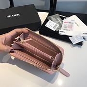 Chanel 19 Zipped Wallet Pink Lambskin Quilted size 16.5 x 9 cm - 2
