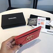 Chanel 19 Card Holder Red Lambskin Quilted size 7.5 x 11 cm - 6