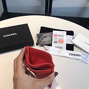 Chanel 19 Card Holder Red Lambskin Quilted size 7.5 x 11 cm - 3