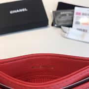 Chanel 19 Card Holder Red Lambskin Quilted size 7.5 x 11 cm - 2