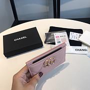 Chanel 19 Card Holder Pink Lambskin Quilted size 7.5 x 11 cm - 6