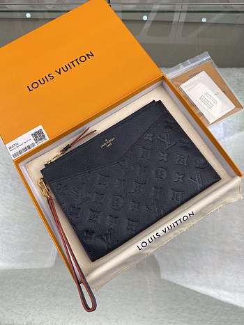 Louis Vuitton Pochette Melanie MM Black/Red size 23 x 16 x 2cm
