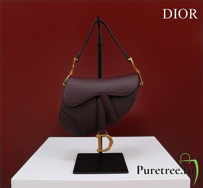 Dior Saddle Small Bag Burgundy Grain Leather size 19.5x16x6.5 cm - 1