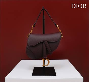 Dior Saddle Small Bag Burgundy Grain Leather size 19.5x16x6.5 cm