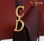Dior Saddle Small Bag Burgundy Grain Leather size 19.5x16x6.5 cm - 4