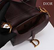 Dior Saddle Small Bag Burgundy Grain Leather size 19.5x16x6.5 cm - 3