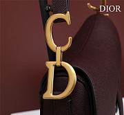 Dior Saddle Bag Burgundy Grain Leather size 25.5x20x6.5 cm - 2