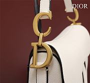 Dior Saddle Bag White Grain Leather size 25.5x20x6.5 cm - 3