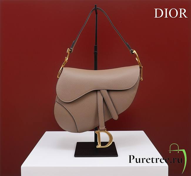Dior Saddle Bag Beige Grain Leather size 25.5x20x6.5 cm - 1