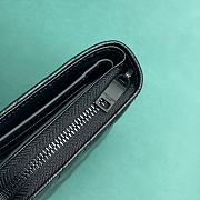 YSL Cassandra Compact Zip Around Wallet All Black size 12x3x9 cm - 4