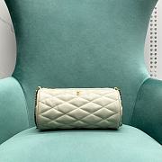 YSL Sade Small Tube Bag In Quilted White Lambskin 23x11.5x11 cm - 1