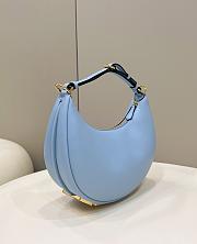 FENDI Fendigraphy Small Light Blue Leather Bag 8BR798 size 29 cm - 4