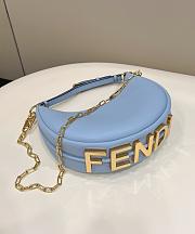 FENDI Fendigraphy Small Light Blue Leather Bag 8BR798 size 29 cm - 2