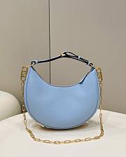 FENDI Fendigraphy Small Light Blue Leather Bag 8BR798 size 29 cm - 1