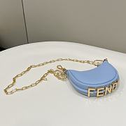 FENDI Fendigraphy Nano Light Blue Leather Bag 7AS089 size 16.5 cm - 6