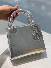 Dior Lady Mini Silver Snake Skin 17x7x15 cm - 1