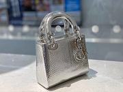 Dior Lady Mini Silver Snake Skin 17x7x15 cm - 5