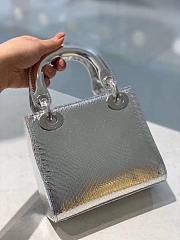 Dior Lady Mini Silver Snake Skin 17x7x15 cm - 2