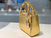 Dior Lady Mini Golden Snake Skin 17x7x15 cm - 6