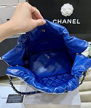 Chanel 22 Handbag Blue Shiny Calfskin & Silver-Tone Metal AS3260 39x42x8 cm - 6