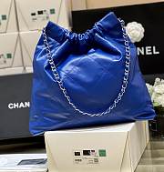 Chanel 22 Handbag Blue Shiny Calfskin & Silver-Tone Metal AS3260 39x42x8 cm - 5