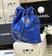 Chanel 22 Handbag Blue Shiny Calfskin & Silver-Tone Metal AS3260 39x42x8 cm - 2