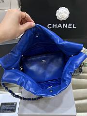 Chanel 22 Small Handbag Blue Shiny Calfskin & Silver-Tone Metal 35x37x7cm - 2