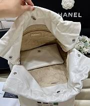Chanel 22 Handbag White Shiny Calfskin & Silver-Tone Metal AS3260 39x42x8 cm - 2