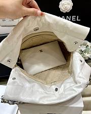 Chanel 22 Small Handbag White Shiny Calfskin & Silver-Tone Metal 35x37x7cm - 2