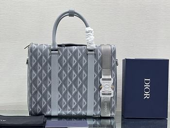 Dior Lingot Briefcase Dior Gray CD Diamond Canvas 35 x 27 x 6 cm