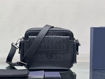 Dior Hit The Road Messenger Bag Dior Black CD Diamond Canvas 26x21x8 cm