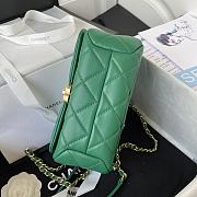 Chanel Small Flap Bag With Big Chain Green AS3366 size 20x9x13.5 cm - 4