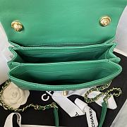Chanel Small Flap Bag With Big Chain Green AS3366 size 20x9x13.5 cm - 2