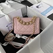 Chanel Small Flap Bag With Big Chain Pink AS3366 size 20x9x13.5 cm - 4