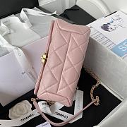 Chanel Small Flap Bag With Big Chain Pink AS3366 size 20x9x13.5 cm - 5