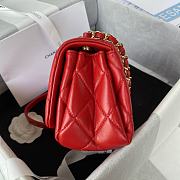 Chanel Small Flap Bag With Big Chain Red AS3366 size 20x9x13.5 cm - 6